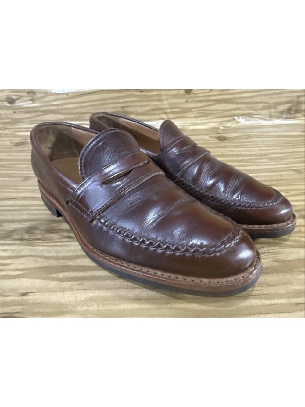 Allen Edmonds Addison Chromexcel leather Penny Loafers Dainite Sole Sz 8.5 D USA
